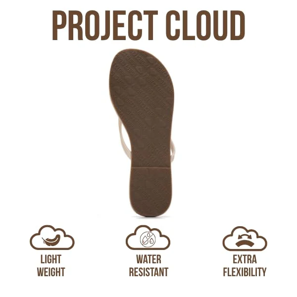 Project Cloud Women's | Eco-Leather Women Flip Flops | Memory Foam | Lightweight | Non-Slip - Foundations - Image 82