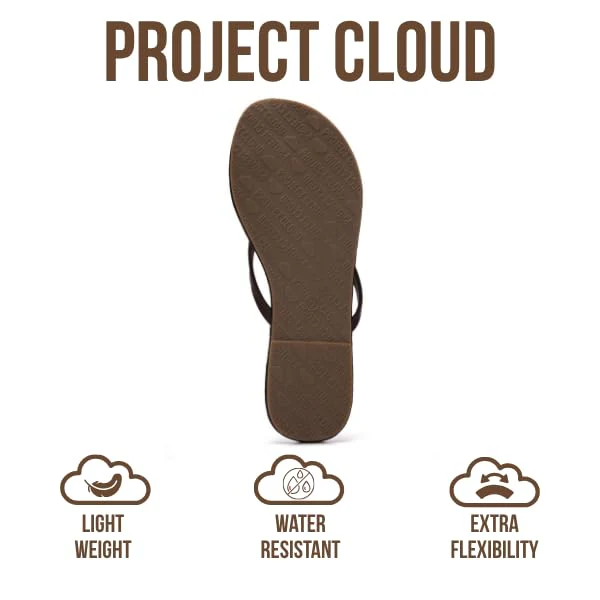 Project Cloud Women's | Eco-Leather Women Flip Flops | Memory Foam | Lightweight | Non-Slip - Foundations - Image 88