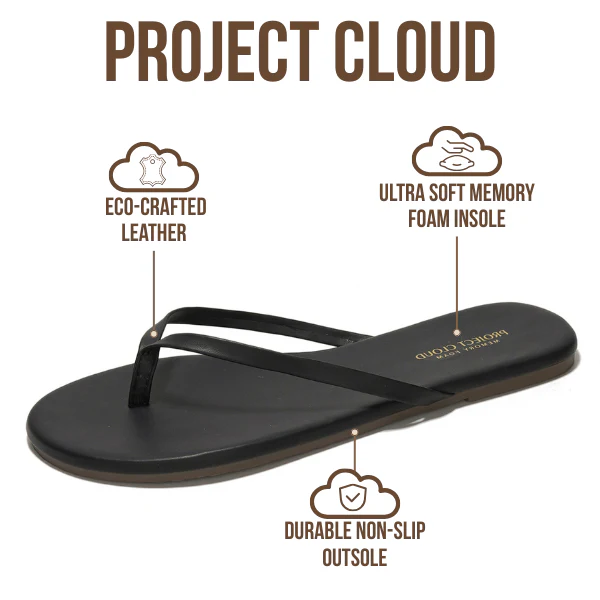 Project Cloud Women's | Eco-Leather Women Flip Flops | Memory Foam | Lightweight | Non-Slip - Foundations - Image 9