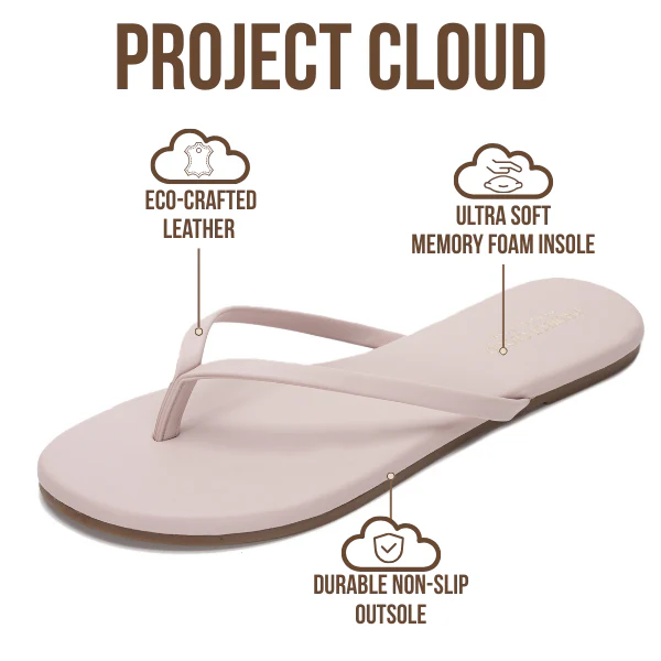 Project Cloud Women's | Eco-Leather Women Flip Flops | Memory Foam | Lightweight | Non-Slip - Foundations - Image 98