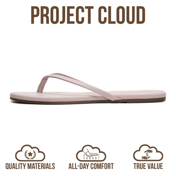 Project Cloud Women's | Eco-Leather Women Flip Flops | Memory Foam | Lightweight | Non-Slip - Foundations - Image 99