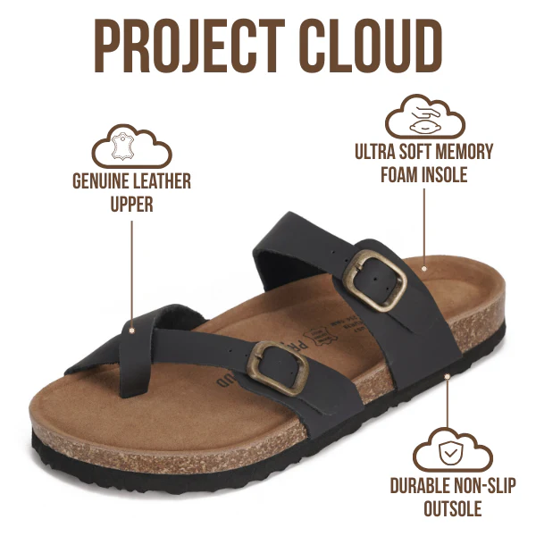 Project Cloud Women's | Genuine Leather Sandals | Memory Foam | Lightweight | Non-Slip - Lian - Image 15