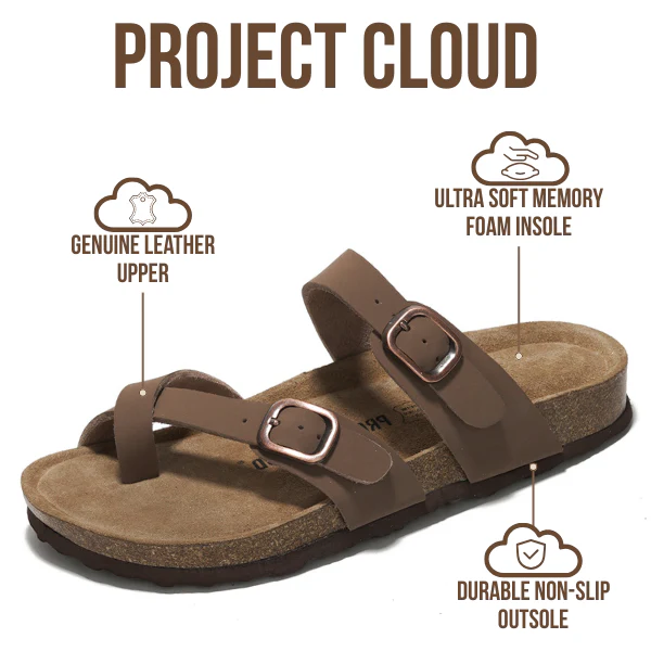 Project Cloud Women's | Genuine Leather Sandals | Memory Foam | Lightweight | Non-Slip - Lian - Image 27