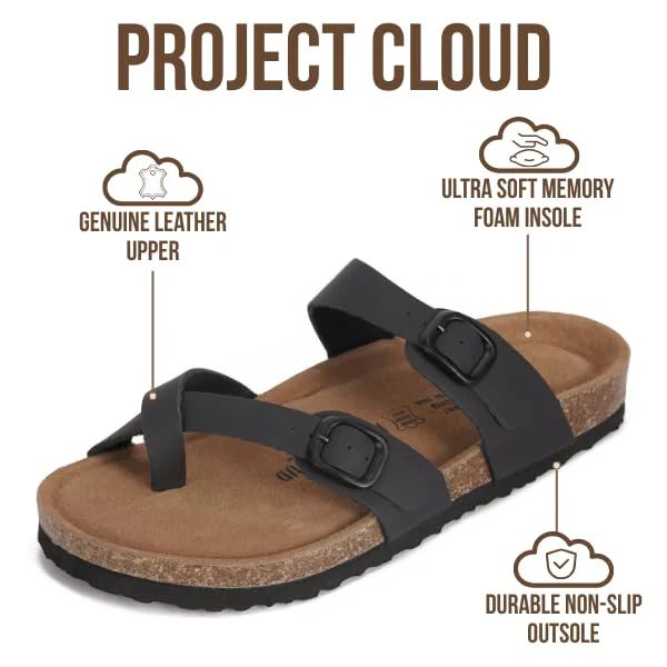 Project Cloud Women's | Genuine Leather Sandals | Memory Foam | Lightweight | Non-Slip - Lian - Image 36