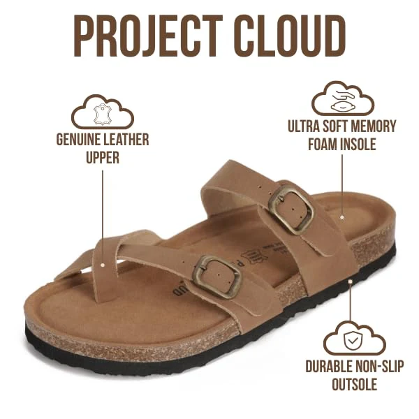 Project Cloud Women's | Genuine Leather Sandals | Memory Foam | Lightweight | Non-Slip - Lian - Image 41
