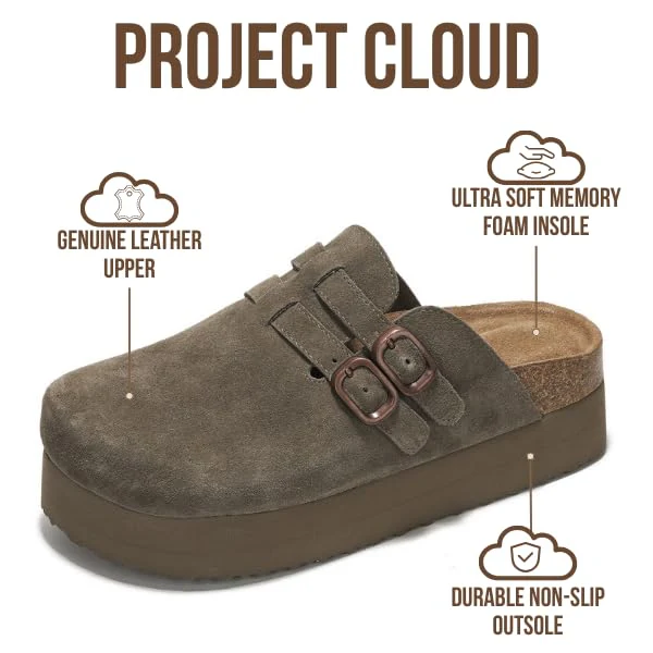 Project Cloud Women's | Genuine Leather Clogs for Women | Memory Foam | Lightweight | Non-Slip - Stephi - Image 15