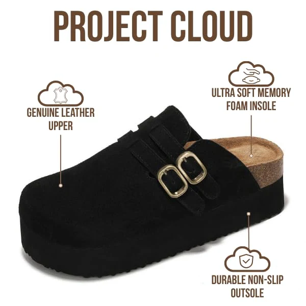 Project Cloud Women's | Genuine Leather Clogs for Women | Memory Foam | Lightweight | Non-Slip - Stephi - Image 21