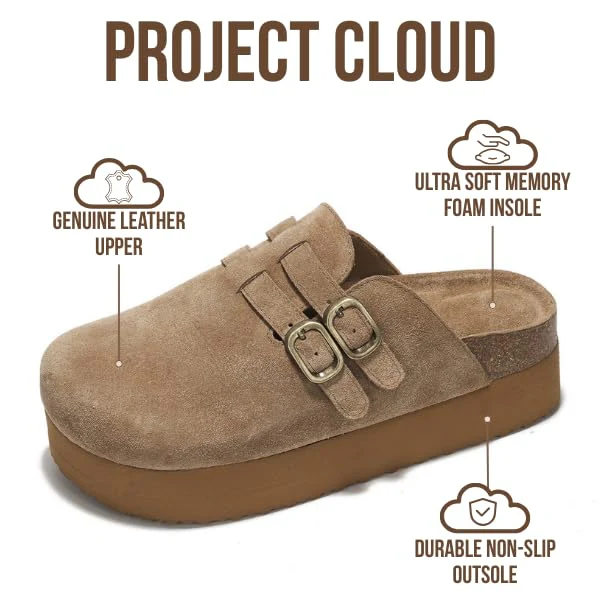Project Cloud Women's | Genuine Leather Clogs for Women | Memory Foam | Lightweight | Non-Slip - Stephi - Image 9