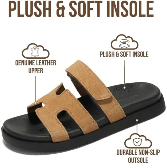 Project Cloud Women's | 100% Genuine Leather Women's Sandals | Plush Soft Insole | Lightweight | Non-Slip - Mayvy - Image 24