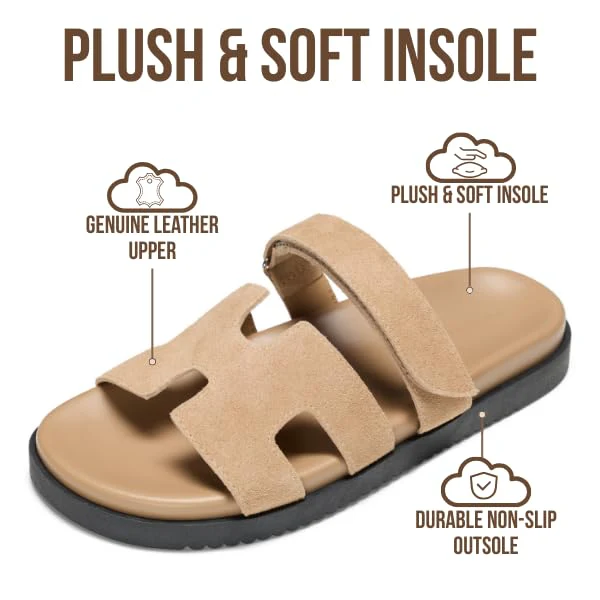 Project Cloud Women's | 100% Genuine Leather Women's Sandals | Plush Soft Insole | Lightweight | Non-Slip - Mayvy - Image 3
