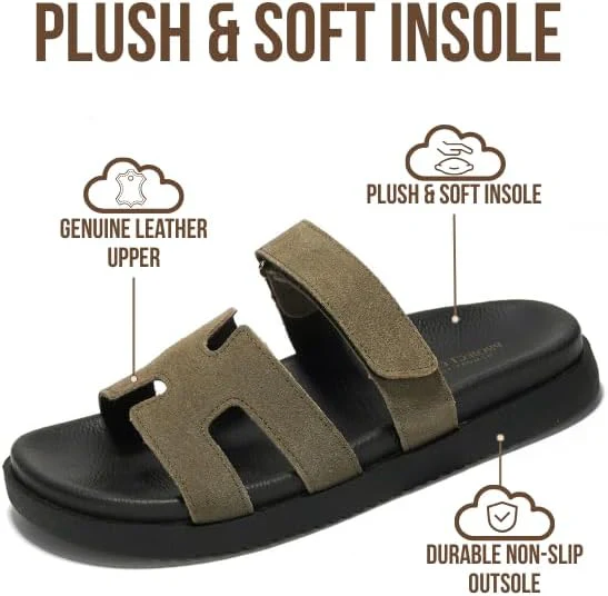 Project Cloud Women's | 100% Genuine Leather Women's Sandals | Plush Soft Insole | Lightweight | Non-Slip - Mayvy - Image 36