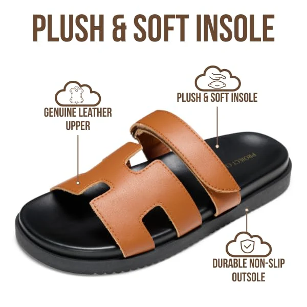Project Cloud Women's | 100% Genuine Leather Women's Sandals | Plush Soft Insole | Lightweight | Non-Slip - Mayvy - Image 57