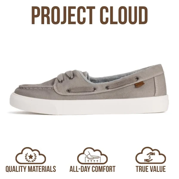 Project Cloud Women's | Slip-On Sneakers | Memory Foam Technology | Lightweight | Non-Slip - Seasalt - Image 4