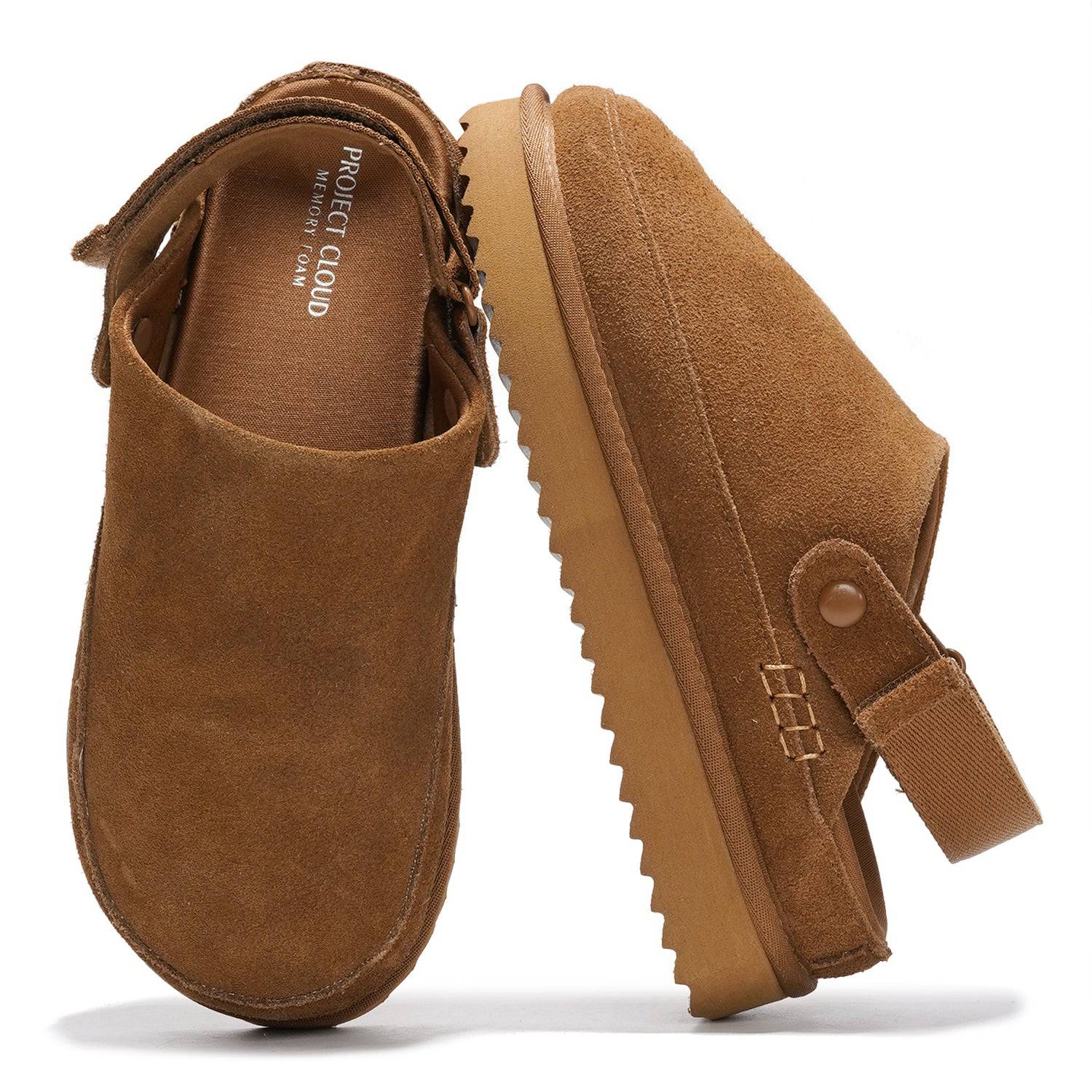 Project Cloud Women's | Genuine Suede Clogs for Women | Memory Foam | Lightweight | Non-Slip - Goldstar