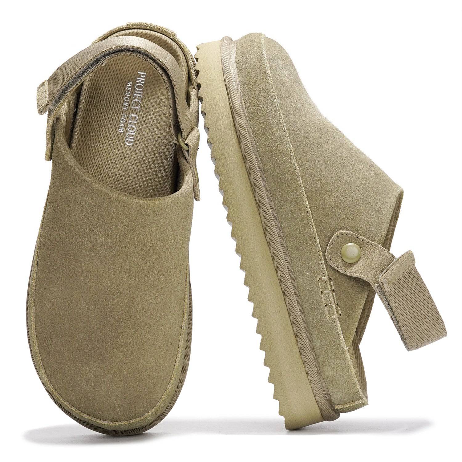 Project Cloud Women's | Genuine Suede Clogs for Women | Memory Foam | Lightweight | Non-Slip - Goldstar - Image 13