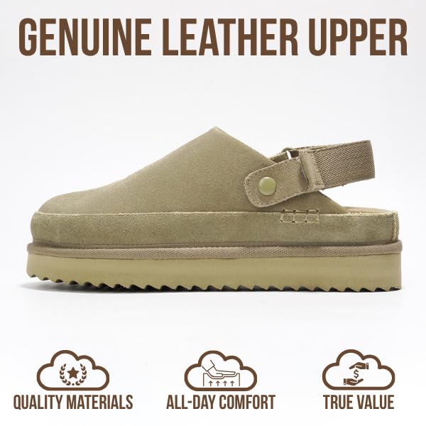 Project Cloud Women's | Genuine Suede Clogs for Women | Memory Foam | Lightweight | Non-Slip - Goldstar - Image 16