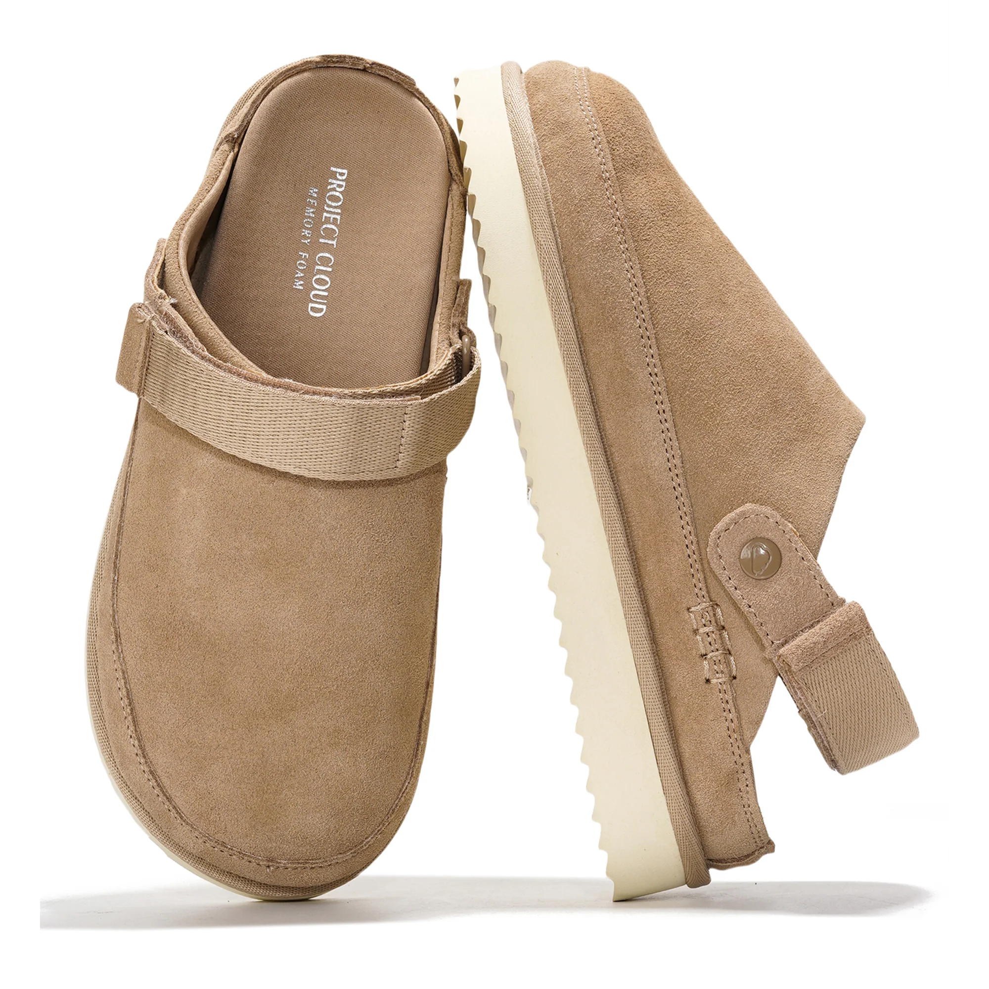 Project Cloud Women's | Genuine Suede Clogs for Women | Memory Foam | Lightweight | Non-Slip - Goldstar - Image 19