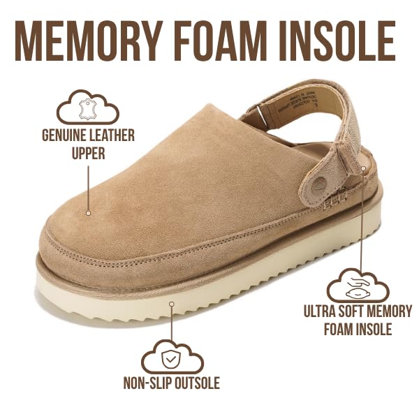 Project Cloud Women's | Genuine Suede Clogs for Women | Memory Foam | Lightweight | Non-Slip - Goldstar - Image 21