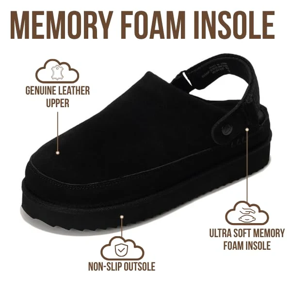 Project Cloud Women's | Genuine Suede Clogs for Women | Memory Foam | Lightweight | Non-Slip - Goldstar - Image 27