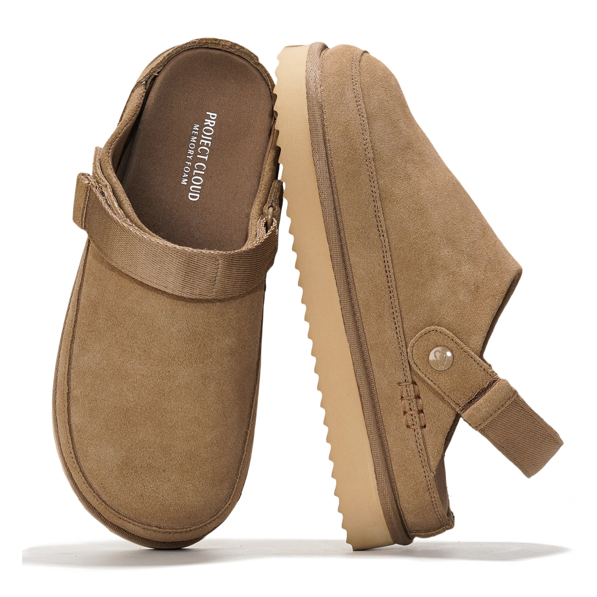 Project Cloud Women's | Genuine Suede Clogs for Women | Memory Foam | Lightweight | Non-Slip - Goldstar - Image 30