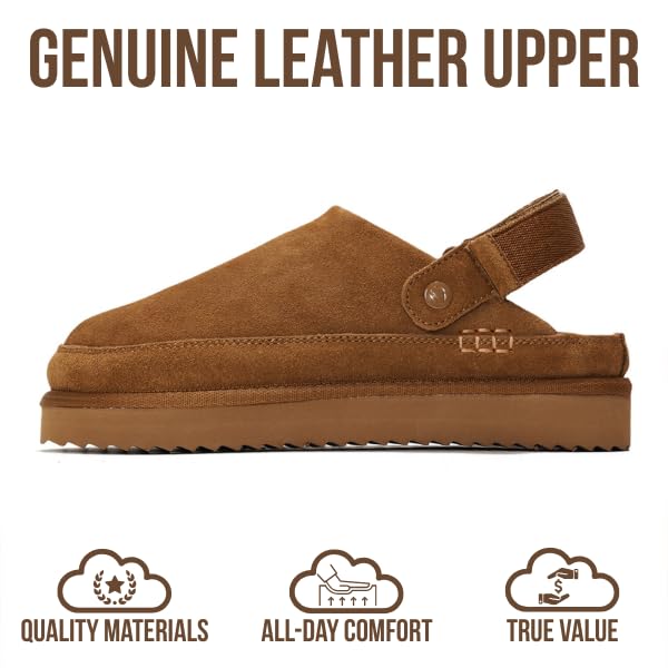 Project Cloud Women's | Genuine Suede Clogs for Women | Memory Foam | Lightweight | Non-Slip - Goldstar - Image 4