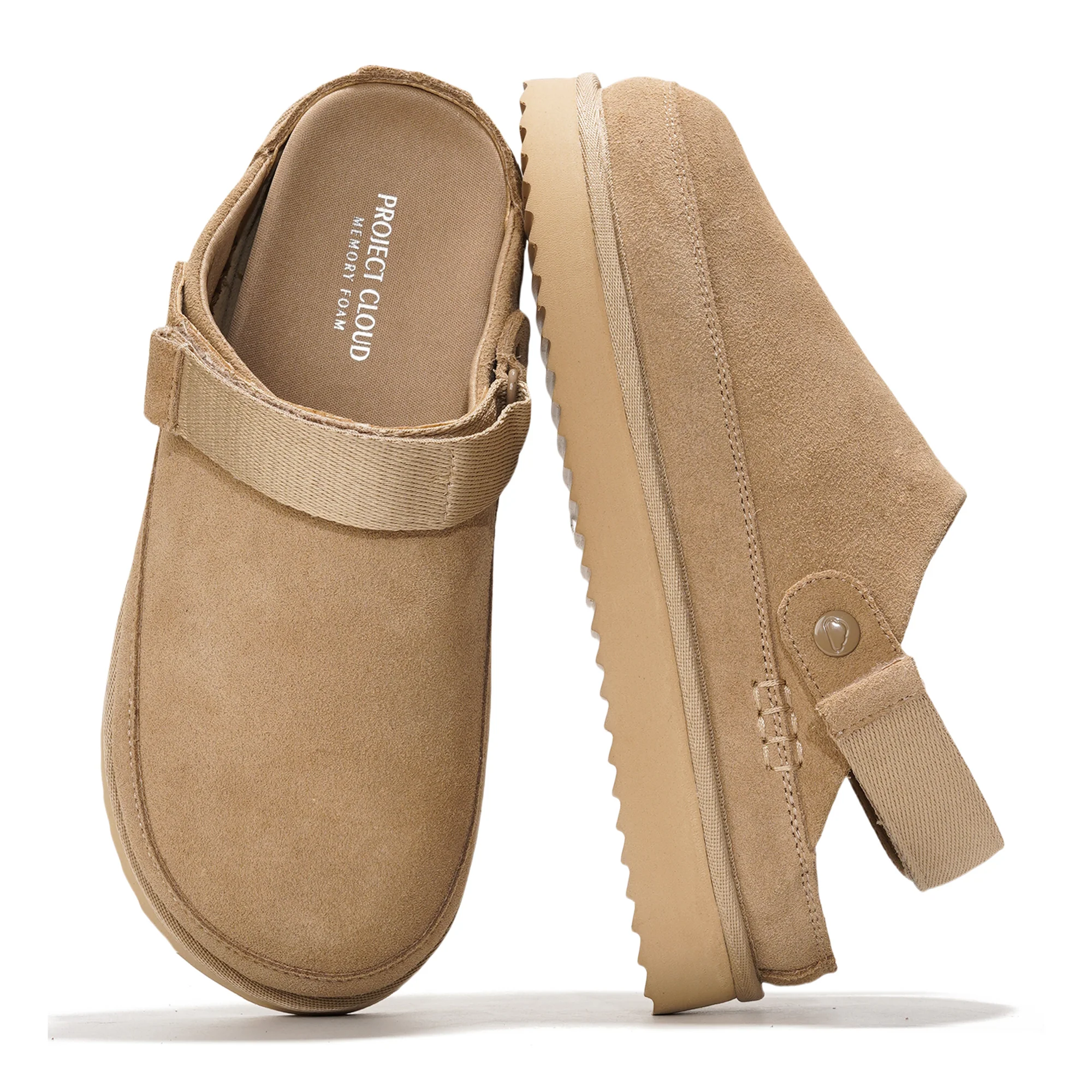 Project Cloud Women's | Genuine Suede Clogs for Women | Memory Foam | Lightweight | Non-Slip - Goldstar - Image 7