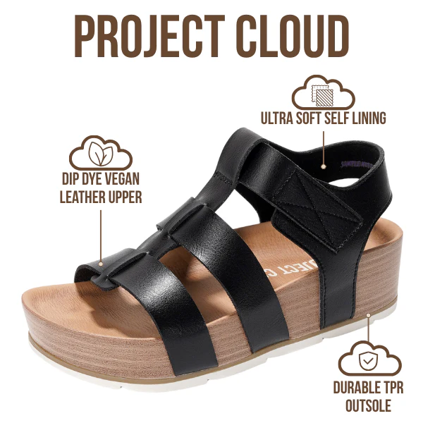 Project Cloud Women's | Eco-Leather Upper Wedge Sandals | Lightweight | Non-Slip - Phased - Image 15