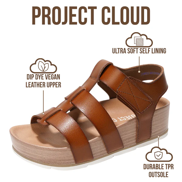 Project Cloud Women's | Eco-Leather Upper Wedge Sandals | Lightweight | Non-Slip - Phased - Image 3