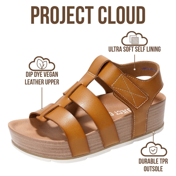 Project Cloud Women's | Eco-Leather Upper Wedge Sandals | Lightweight | Non-Slip - Phased - Image 9