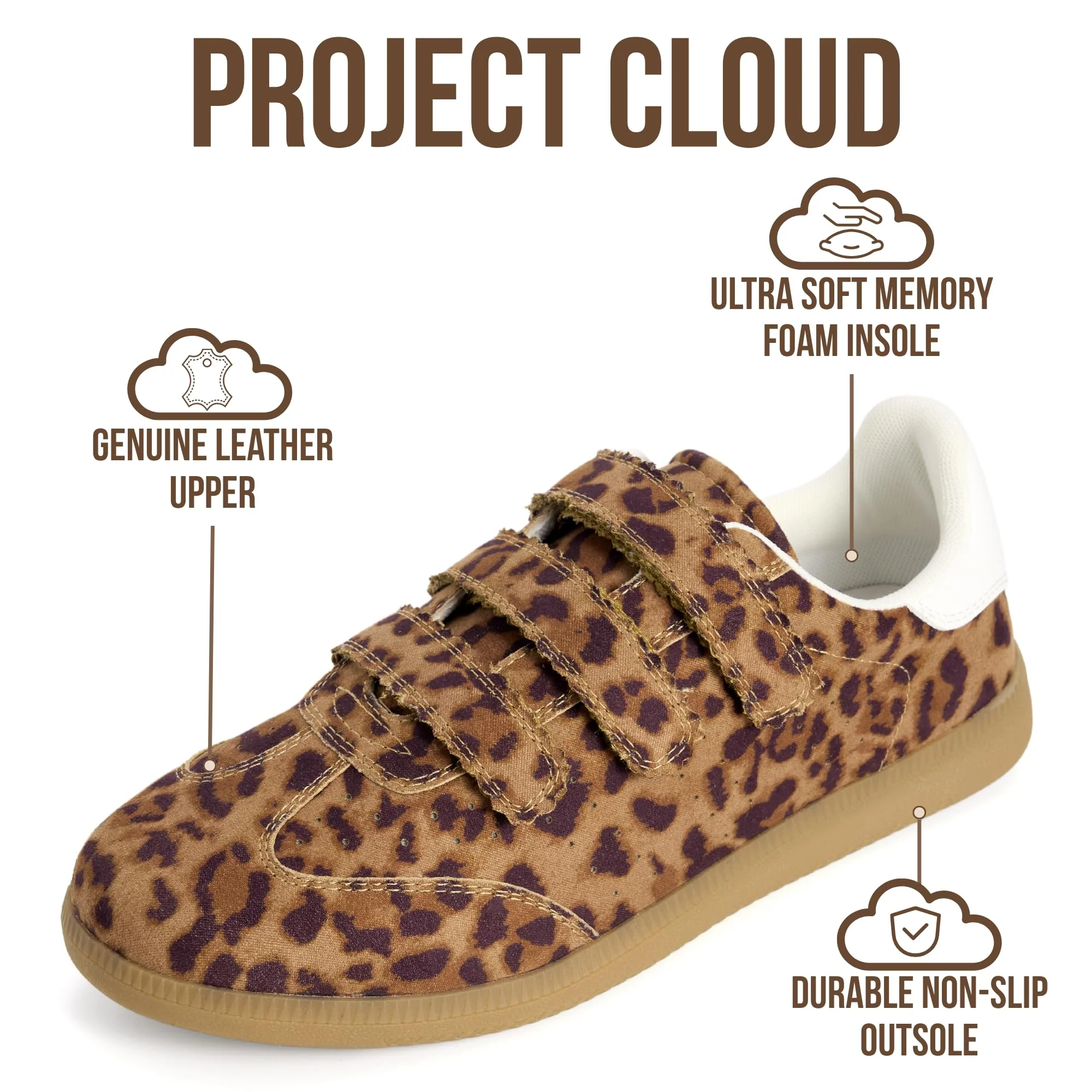 Project Cloud Women's | Eco-Leather Trendy Sneakers | Memory Foam Insole | Lightweight | Non-Slip - Ysabelle - Image 78